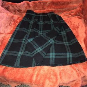 Old Navy Plaid Green Pleated Skirt